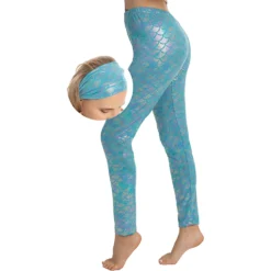 Joyin Woman Fish Scale Mermaid Leggings & Headband - Costume Accessories