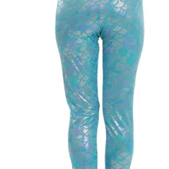 Joyin Woman Fish Scale Mermaid Leggings & Headband - Costume Accessories -Halloween Costumes Sales 2022 Light Blue Adult Women Mermaid Leggings and Headband 6