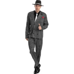 Spooktacular Men Gangster Halloween Costume - Adult Costumes