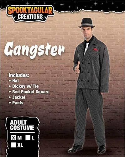 Spooktacular Men Gangster Halloween Costume - Adult Costumes 4 Spooktacular Men Gangster Halloween Costume - Adult Costumes - Image 2