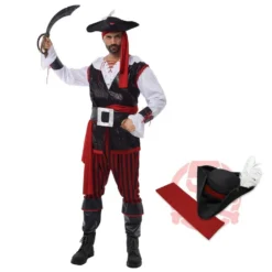 Spooktacular Mens Sea Captain Pirate Halloween Costume - Group Costumes