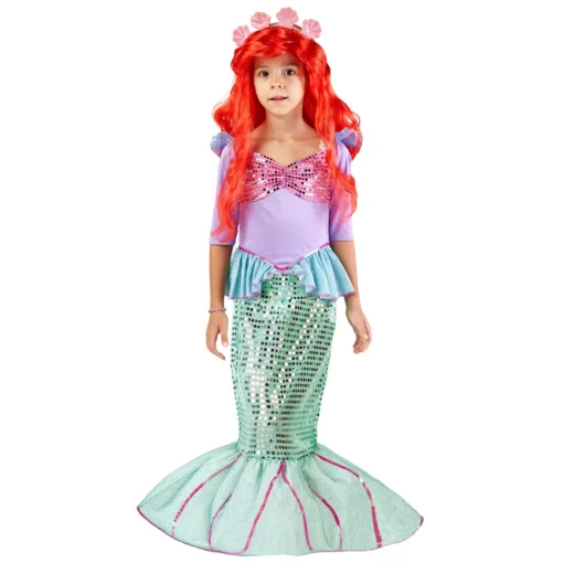 Spooktacular Girls Mermaid Costume with Red Wig and Headband - Kid Halloween Costumes 7 Spooktacular Girls Mermaid Costume with Red Wig and Headband - Kid Halloween Costumes -Halloween Costumes Sales 2022 Mermaid Deluxe Costume Set 6