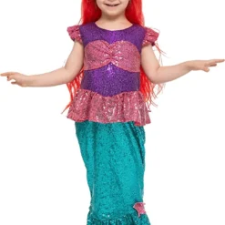Spooktacular Kids Halloween Mermaid Sequin Costume - Kid Halloween Costumes -Halloween Costumes Sales 2022 Mermaid Sequin Costume For Role Play Cosplay Child 4