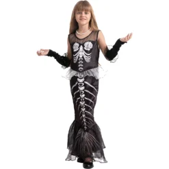 Spooktacular Kids Mermaid Skeleton Halloween Costume - Kid Halloween Costumes