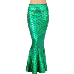 Spooktacular Adult Metallic Mermaid Skirt Halloween Costume - Adult Costumes