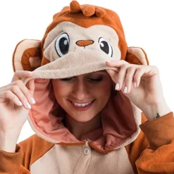 Spooktacular Adult Monkey Onesie Pajamas - Group Costumes -Halloween Costumes Sales 2022 Monkey Animal Onesies Costume Adult 6 result