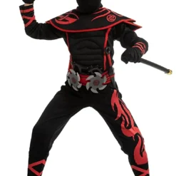 Spooktacular Boy Red Ninja Kungfu Halloween Costume - Group Costumes -Halloween Costumes Sales 2022 Ninja Costume Cosplay Red Child 1