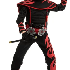 Spooktacular Boy Red Ninja Kungfu Halloween Costume - Group Costumes -Halloween Costumes Sales 2022 Ninja Costume Cosplay Red Child 4