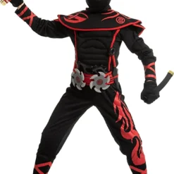 Spooktacular Boy Red Ninja Kungfu Halloween Costume - Group Costumes -Halloween Costumes Sales 2022 Ninja Costume Cosplay Red Child 8