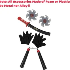 Spooktacular Boys Red Ninja Halloween Costume - Group Costumes -Halloween Costumes Sales 2022 Ninja Warrior RedBlack Costume Cosplay Child 3