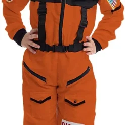 Spooktacular Kids Astronaut with Visor Helmet Halloween Costume - Kid Halloween Costumes -Halloween Costumes Sales 2022 Orange Astronaut NASA Pilot Costume with Movable Space Visor Helmet Child 4 result