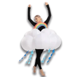Spooktacular Adult Inflatable Raining Rainbow Cloud Tutu Costume - Inflatable Costumes