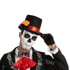 Spooktacular 4pcs Mens Day of the Dead Halloween Costume - Costume Accessories -Halloween Costumes Sales 2022 P0A3305