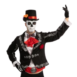 Spooktacular 4pcs Mens Day of the Dead Halloween Costume - Costume Accessories -Halloween Costumes Sales 2022 P0A3333