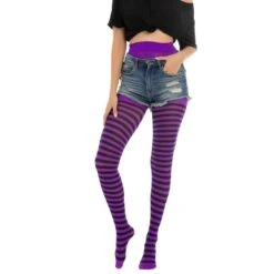 Spooktacular 3pcs Halloween Womens Striped Leggings - Costume Accessories