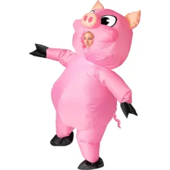 Spooktacular 8ft Adult Inflatable Pig Halloween Costume - Group Costumes