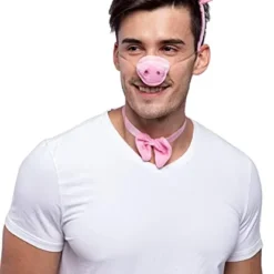 Spooktacular Pink Pig Halloween Accessories - Costume Accessories -Halloween Costumes Sales 2022 Pink Animal Costume Accessories Set with Pig Nose Ears Bowtie and Tail for Halloween Party Farm Theme Dress Up Classroom Role Play 3 结果