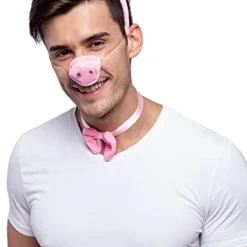 Spooktacular Pink Pig Halloween Accessories - Costume Accessories -Halloween Costumes Sales 2022 Pink Animal Costume Accessories Set with Pig Nose Ears Bowtie and Tail for Halloween Party Farm Theme Dress Up Classroom Role Play 6 结果