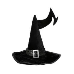 Spooktacular Womens Large Black Velvet Halloween Witch Hat - Costume Accessories
