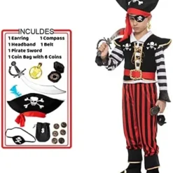 Spooktacular Boys Fierce Pirate Captain Halloween Costume - Group Costumes -Halloween Costumes Sales 2022 Pirate Costume For Role Play Cosplay Child 5 结果