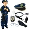Spooktacular Kids Police Officer Costume and Role Play Kit - Kid Halloween Costumes -Halloween Costumes Sales 2022 Police Deluxe Costume Set 5