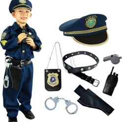 Spooktacular Kids Police Officer Costume and Role Play Kit - Kid Halloween Costumes