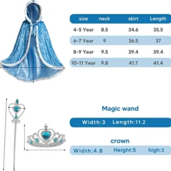 Spooktacular 3Pcs Princess Costume Cosplay Accessories Set (Blue) - Costume Accessories -Halloween Costumes Sales 2022 Princess Costume Cosplay Accessories Set Blue 6