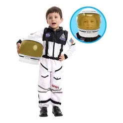 Spooktacular Kids Astronaut Halloween Costume with Movable Helmet - Kid Halloween Costumes