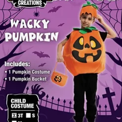 Spooktacular Kids Wacky Pumpkin Halloween Costume - Kid Halloween Costumes -Halloween Costumes Sales 2022 Pumpkin Costume with Basket Child 2 结果