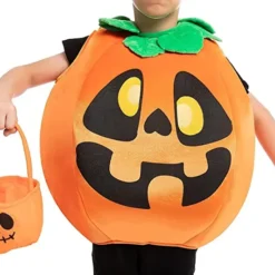 Spooktacular Kids Wacky Pumpkin Halloween Costume - Kid Halloween Costumes -Halloween Costumes Sales 2022 Pumpkin Costume with Basket Child 3 result
