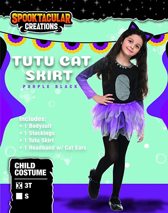 Spooktacular Girls Cat Tutu Skirt Halloween Costume - Kid Halloween Costumes 4 Spooktacular Girls Cat Tutu Skirt Halloween Costume - Kid Halloween Costumes - Image 2
