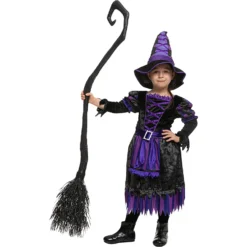 Spooktacular Girls Purple Spider Witch Halloween Costume - Group Costumes
