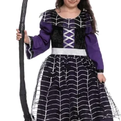 Spooktacular Girls Purple Spider Witch Halloween Costume - Group Costumes -Halloween Costumes Sales 2022 Purple Witch Costume Cosplay Girls 1