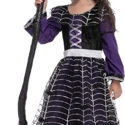 Spooktacular Girls Purple Spider Witch Halloween Costume - Group Costumes -Halloween Costumes Sales 2022 Purple Witch Costume Cosplay Girls 2