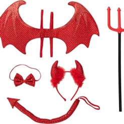 Spooktacular 5pcs Womens Halloween Devil Costume Accessory Set - Costume Accessories