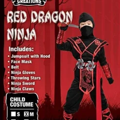 Spooktacular Kids Red Dragon Ninja Costume for Halloween - Group Costumes -Halloween Costumes Sales 2022 Red Ninja Costume Child 2 result 1
