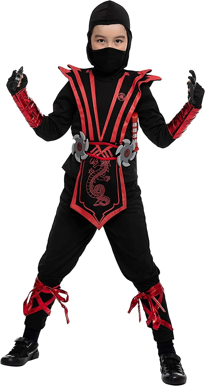 Spooktacular Kids Red Ninja Halloween Costume - Group Costumes 6 Spooktacular Kids Red Ninja Halloween Costume - Group Costumes - Image 4