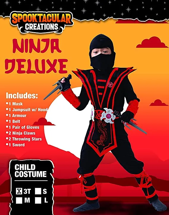Spooktacular Kids Red Ninja Halloween Costume - Group Costumes 5 Spooktacular Kids Red Ninja Halloween Costume - Group Costumes - Image 3