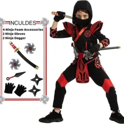 Spooktacular Child Onesie Ninja Halloween Costume - Group Costumes 10 Spooktacular Child Onesie Ninja Halloween Costume - Group Costumes -Halloween Costumes Sales 2022 Red Ninja Costume for Boys Cosplay Child 2