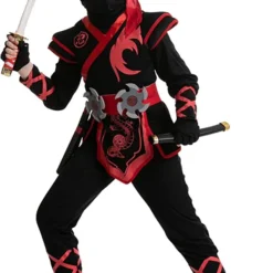 Spooktacular Girls Red Ultimate Ninja Halloween Costume - Group Costumes -Halloween Costumes Sales 2022 Red Ninja Costume for Girls Cosplay Child 1