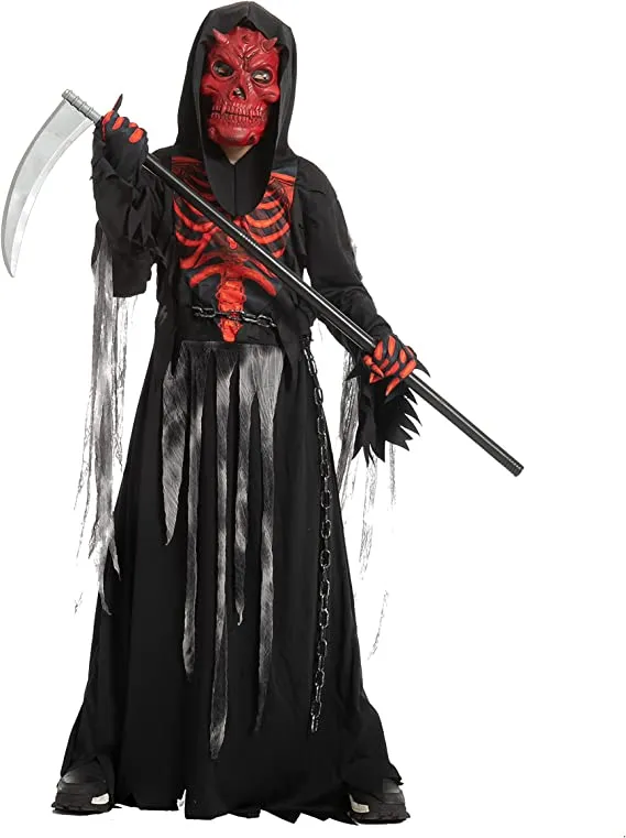 Spooktacular Boys Red Skull Grim Reaper Halloween Costume - Kid Halloween Costumes 6 Spooktacular Boys Red Skull Grim Reaper Halloween Costume - Kid Halloween Costumes - Image 4