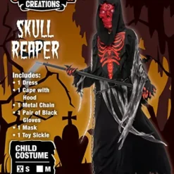Spooktacular Boys Red Skull Grim Reaper Halloween Costume - Kid Halloween Costumes 11 Spooktacular Boys Red Skull Grim Reaper Halloween Costume - Kid Halloween Costumes -Halloween Costumes Sales 2022 Red Skull Reaper Costume for Boys Cosplay Child 3