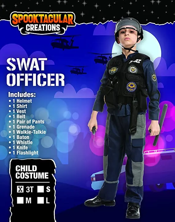 Spooktacular SWAT Fighter Costume Role Play Cosplay - Child - Kid Halloween Costumes 4 Spooktacular SWAT Fighter Costume Role Play Cosplay - Child - Kid Halloween Costumes - Image 2