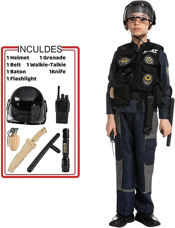 Spooktacular SWAT Fighter Costume Role Play Cosplay - Child - Kid Halloween Costumes 5 Spooktacular SWAT Fighter Costume Role Play Cosplay - Child - Kid Halloween Costumes - Image 3