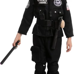 Spooktacular Kids SWAT Officer Halloween Costume - Kid Halloween Costumes -Halloween Costumes Sales 2022 SWAT Officer Costume Role Play Cosplay Child 1
