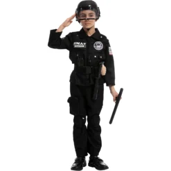 Spooktacular Kids SWAT Officer Halloween Costume - Kid Halloween Costumes -Halloween Costumes Sales 2022 SWAT Officer Costume Role Play Cosplay Child 5 1