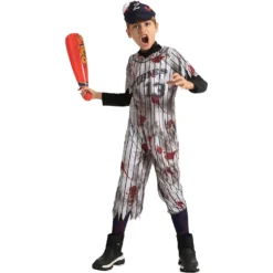 Spooktacular Kids Baseball Zombie Player Halloween Costume - Kid Halloween Costumes