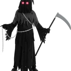 Spooktacular Child Red Glowing Eyes Reaper Halloween Costume - Kid Halloween Costumes