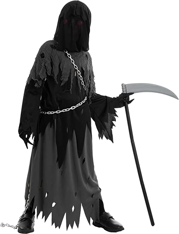 Spooktacular Child Red Glowing Eyes Reaper Halloween Costume - Kid Halloween Costumes 5 Spooktacular Child Red Glowing Eyes Reaper Halloween Costume - Kid Halloween Costumes - Image 3