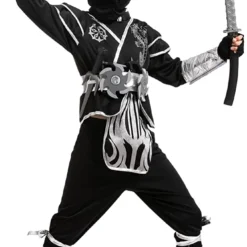 Spooktacular Silver Dragon Ninja Costume - Child - Group Costumes -Halloween Costumes Sales 2022 Silver Dragon Ninja Costume Child 1
